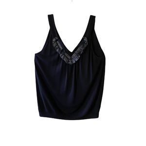 Lida Baday Black Sleeveless Jersey Top Sz M